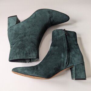VINCE used green/blue suede booties women's size 6